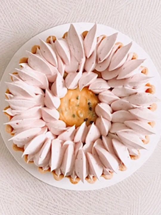 Passion raspberry meringue tart