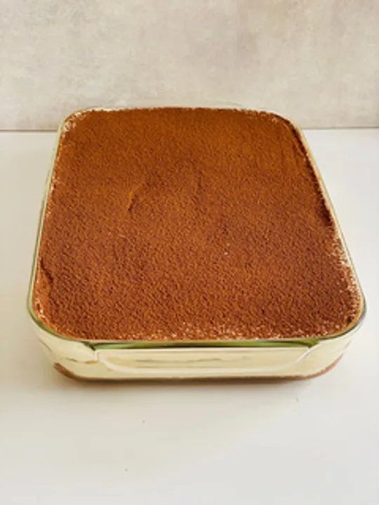 Tiramisu, boxed for sharing